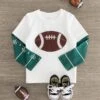 White Football Long Sleeve T-Shirt