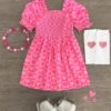 Pink Checkered Heart Dress -Children's boutique clothing IMG 6653 Edit
