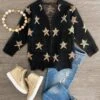 Black Rainbow Star Cardigan -Children's boutique clothing IMG 6666 Edit