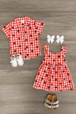 Gingham Star Top & Dress - Boy & Girl!