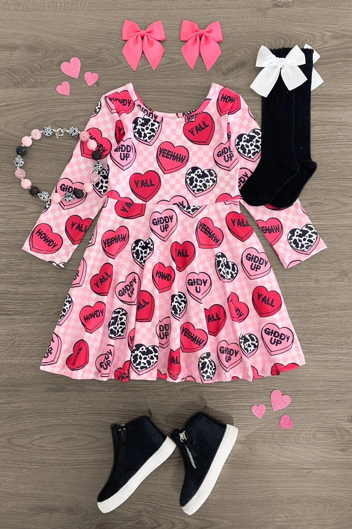 Pink Cowgirl Candy Hearts Dress 3 Pink Cowgirl Candy Hearts Dress