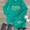Mom & Me - "Lucky" Green Chenille Patch Top