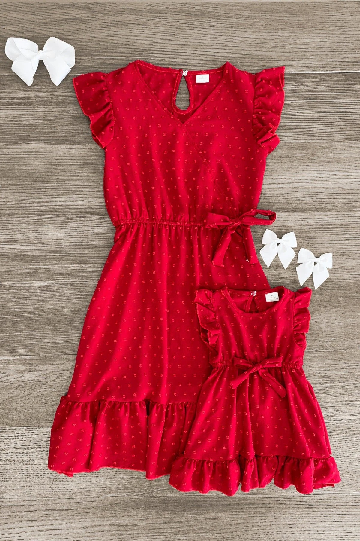 Mom & Me - Swiss Dot Ruffle Dress 3 Mom & Me - Swiss Dot Ruffle Dress