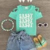 "Sassy Sassy Sassy" Mint Denim Short Set 2 "Sassy Sassy Sassy" Mint Denim Short Set -Children's boutique clothing IMG 6991 Edit