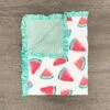 Mint Watermelon Minky Blanket -Children's boutique clothing IMG 7143 Edit