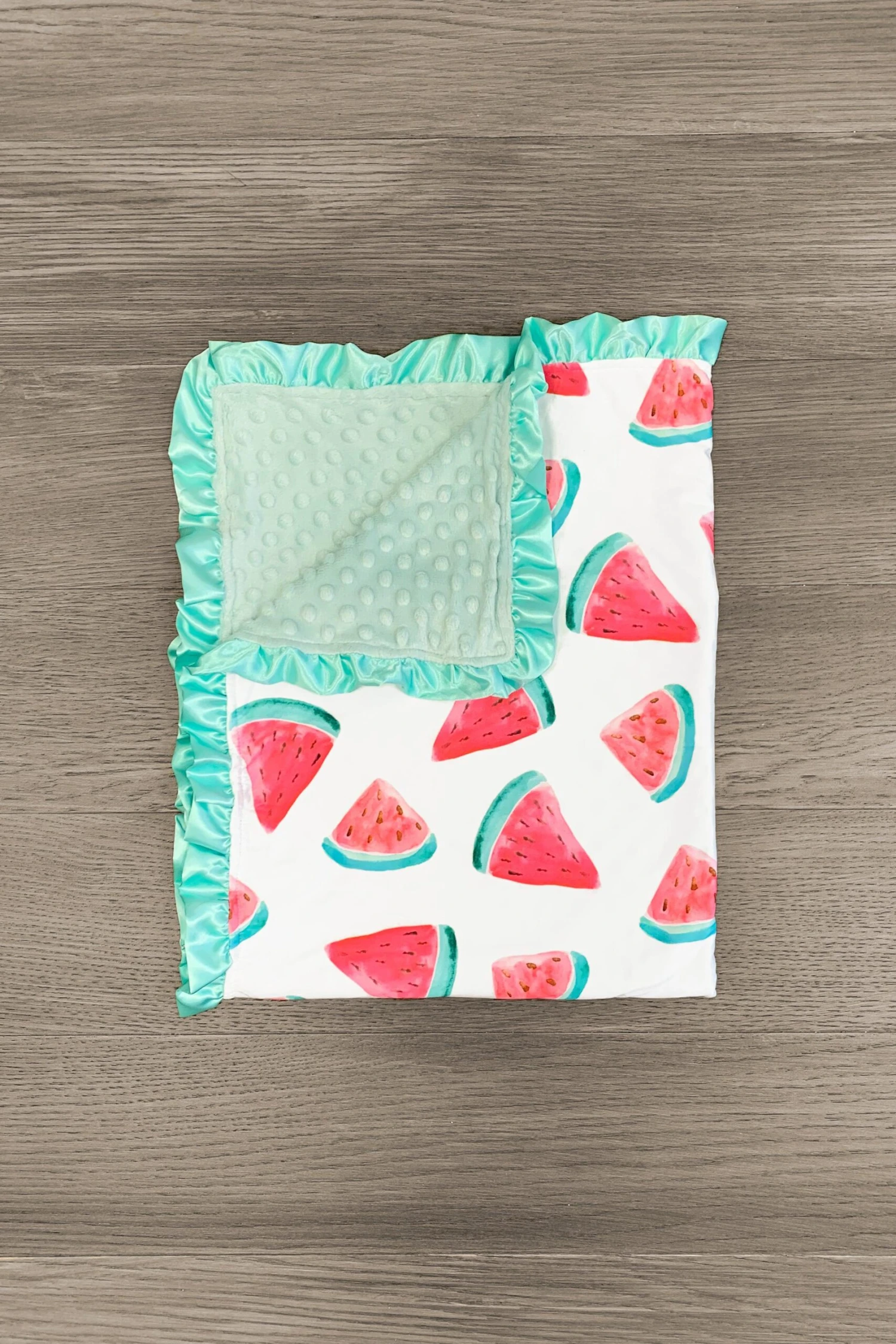 Mint Watermelon Minky Blanket 3 Mint Watermelon Minky Blanket