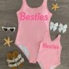 Mom & Me - "Besties" Pink One Piece Swimsuit -Children's boutique clothing IMG 7359 Edit 747cb588 9886 4df7 8d72 597073e334a4