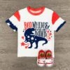 "Red White & Rawr" T-Rex T-Shirt -Children's boutique clothing IMG 7367 Edit 2