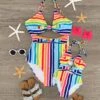 Mom & Me - Rainbow Stripe Cut Out Swimsuit -Children's boutique clothing IMG 7504 Edit 2