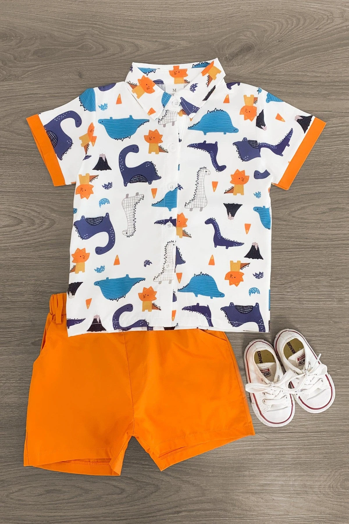 Orange Dinosaur Short Set 3 Orange Dinosaur Short Set