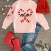 Light Pink Candy Cane Sweater -Children's boutique clothing IMG 7699 Edit