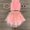 Pink Floral Tulle Hi-Low Skirt Set 1 Pink Floral Tulle Hi-Low Skirt Set -Children's boutique clothing IMG 7866 Edit
