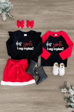 "Dear Santa, I Can Explain" Matching Boy & Girl Set