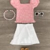 Pink & White Daisy Skirt Set -Children's boutique clothing IMG 7898 Edit