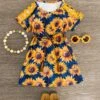 Blue Sunflower Crochet Dress