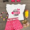 "Little Miss Back To School" Pink Short Set -Children's boutique clothing IMG 7921 Edit 69712396 4ad9 4a96 b2fc bbfba28fde91