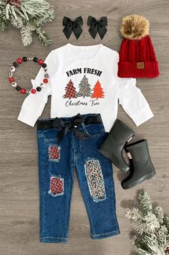 "Farm Fresh Christmas Tree" Denim Pant Set