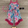 Tropical Floral Cheetah Romper -Children's boutique clothing IMG 7980 Edit