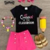 "Queen Of The Classroom" Hot Pink Short Set -Children's boutique clothing IMG 7991 Edit 020b3f39 3280 4149 96d9 10bfdfb6f28c