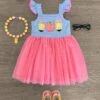 Pink Striped Apple & Pencil Tutu Dress -Children's boutique clothing IMG 7996 Edit 2