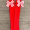 Red & Pink Bow Socks 1 Red & Pink Bow Socks -Children's boutique clothing IMG 8120 Edit