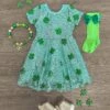 Green Sequin Shamrock Dress -Children's boutique clothing IMG 8172 Edit 2 Edit