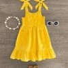 Yellow Eyelet Tie Shoulder Dress -Children's boutique clothing IMG 8194 Edit d0927d28 db53 4ee0 9f51 792b4f470bb1