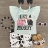 "Just A Little Moody" Cow Denim Short Set -Children's boutique clothing IMG 8204 Edit