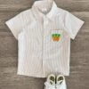 Tan Stripe Carrot Pocket Button Down -Children's boutique clothing IMG 8207 Edit