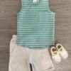 Striped Tank Short Set -Children's boutique clothing IMG 8269 Edit