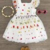 White Embroidered Flower Tulle Dress -Children's boutique clothing IMG 8281 Edit