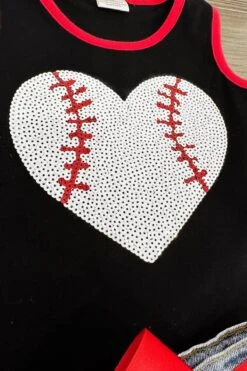 Sequin Baseball Heart Denim Short Set -Children's boutique clothing IMG 8319 Edit de39e9b3 c27a 4813 844a 12a2739b5f50