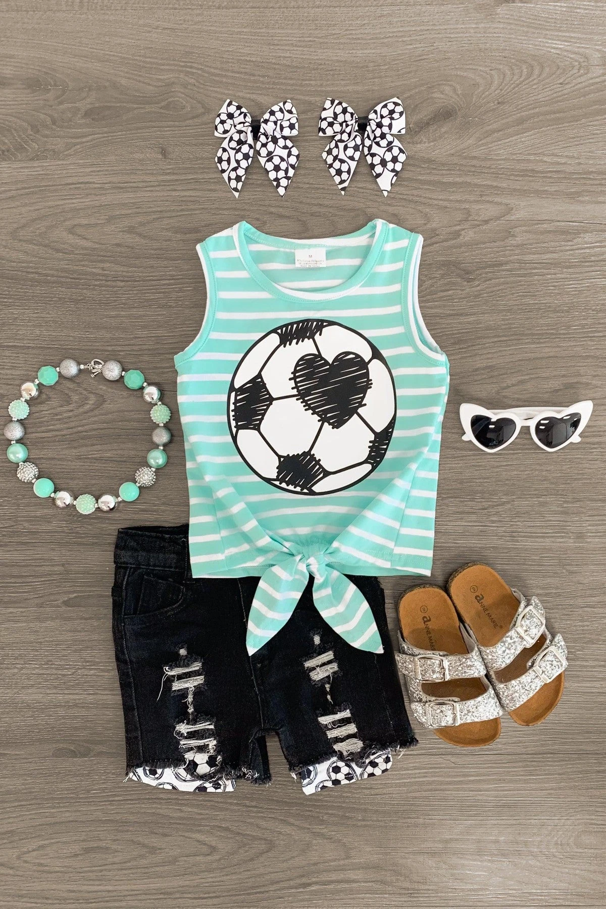 Mint Soccer Denim Short Set 3 Mint Soccer Denim Short Set