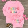Mom & Me - "Peeps" Pink Chenille Patch Top 2 Mom & Me - "Peeps" Pink Chenille Patch Top -Children's boutique clothing IMG 8372 Edit Edit