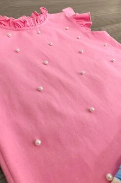 Pink Pearl Peep Skirt Set -Children's boutique clothing IMG 8388 Edit