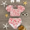 Pink Floral Ruffle Bikini 2 Pink Floral Ruffle Bikini -Children's boutique clothing IMG 8439 Edit