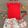 Red & White Pearl Doodle Skirt Set -Children's boutique clothing IMG 8487 Edit