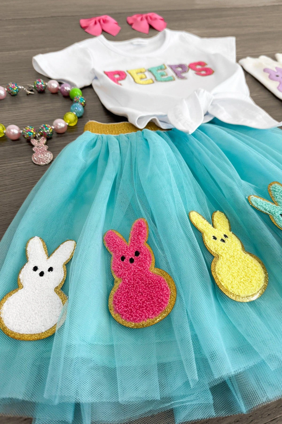 "Peeps" Chenille Patch Tutu Skirt Set 5 "Peeps" Chenille Patch Tutu Skirt Set - Image 3