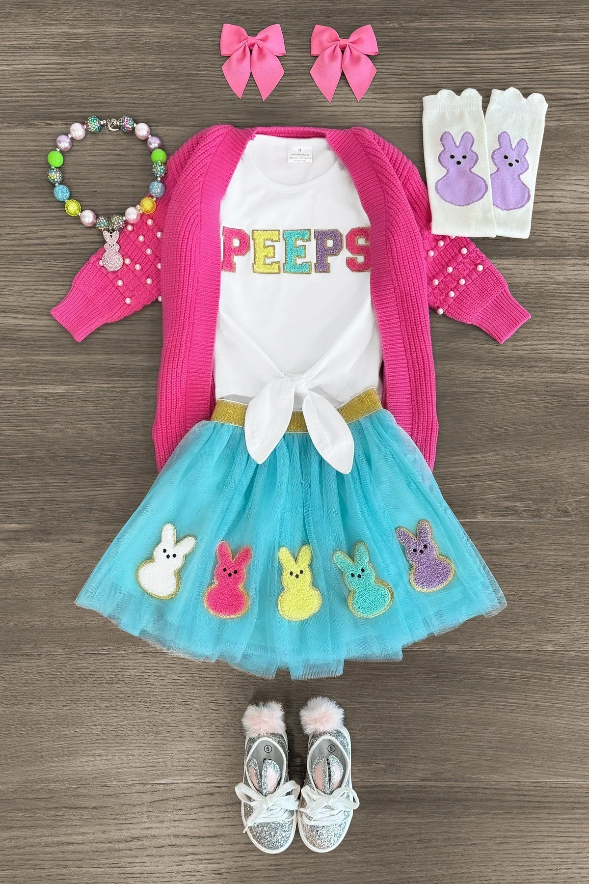 "Peeps" Chenille Patch Tutu Skirt Set 4 "Peeps" Chenille Patch Tutu Skirt Set - Image 2
