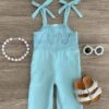 Dusty Blue Jumpsuit -Children's boutique clothing IMG 8536 Edit