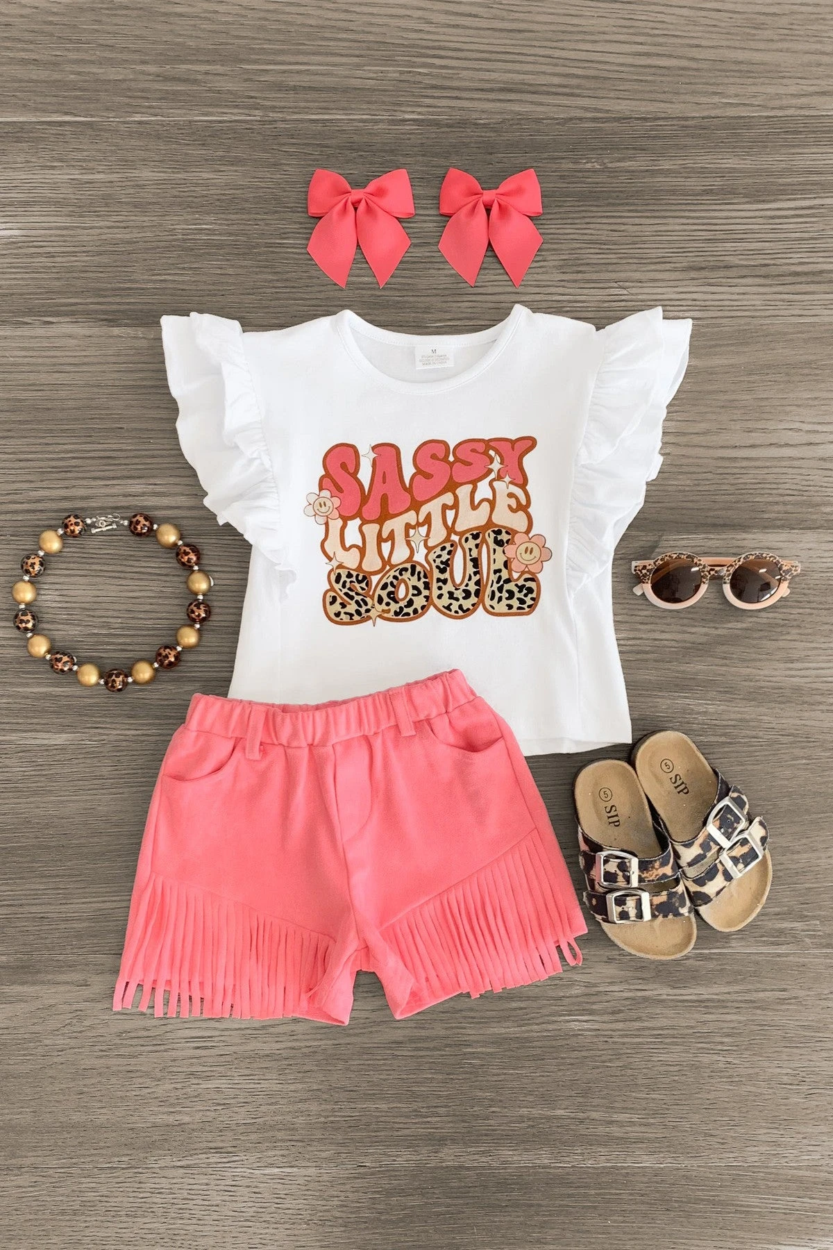 "Sassy Little Soul" Pink Suede Short Set 3 "Sassy Little Soul" Pink Suede Short Set