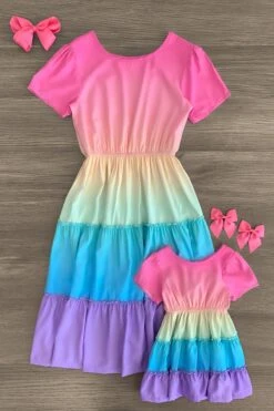 Mom & Me - Rainbow Tiered Dress -Children's boutique clothing IMG 8550 Edit