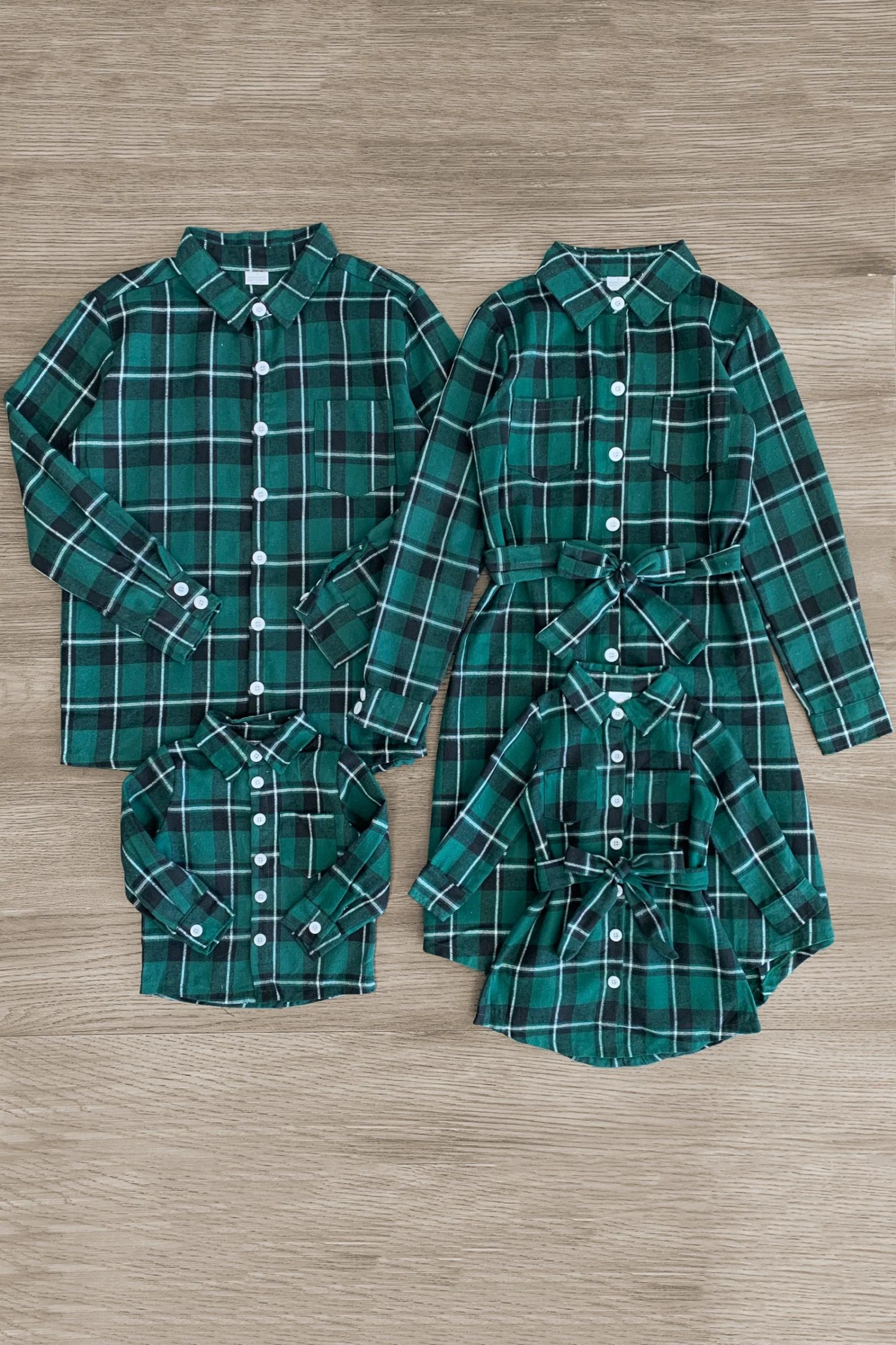 Green & Black Plaid Family Shirt & Dress 3 Green & Black Plaid Family Shirt & Dress