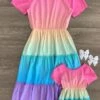 Mom & Me - Rainbow Tiered Dress -Children's boutique clothing IMG 8557 Edit