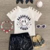 "Baseball Vibes" Smiley Sequin Short Set -Children's boutique clothing IMG 8590 Edit