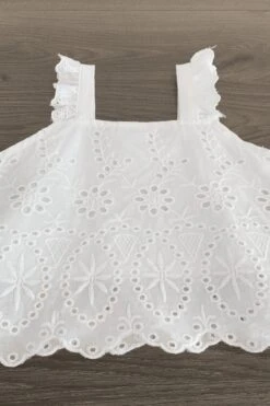 Embroidered Lace Ruffle Capri Set -Children's boutique clothing IMG 8611 Edit