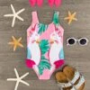 Seeing Double Pink Parrot Swimsuit -Children's boutique clothing IMG 8618 Edit