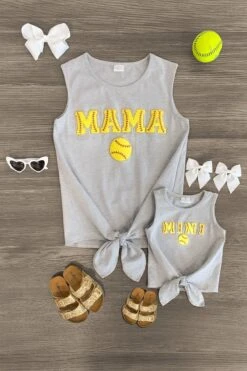 Mom & Me - "Mama & Mini" Gray Chenille Patch Top -Children's boutique clothing IMG 8680 Edit 69ceca26 2bdb 4516 8325 088fa0f7b10d