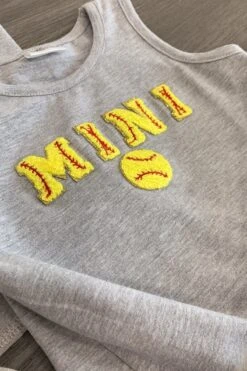 Mom & Me - "Mama & Mini" Gray Chenille Patch Top -Children's boutique clothing IMG 8683 Edit