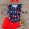 Navy & Red Popsicle Short Set -Children's boutique clothing IMG 8741 Edit